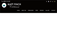 Tablet Screenshot of mattfinchcelebrant.com.au